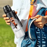 Personalized Chinese Lion Dance Cartoon Character 17 oz 22 oz 34 oz Water Bottle with Name and Initial Back to School Gift for Kids Teenagers