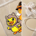 Personalised Halloween Yellow Duck Clear Gift Bag with Name Daily Use Halloween Party Gift for Kids