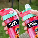 Personalized Fantasy Racing Car Photo 16 oz Water Bottle with Name Outdoor Supplies Back to School Birthday Gift for Kids Students