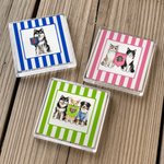 Personalised Multi-Colour Pet Flag Square Acrylic Plaque Desktop Decor Back to School Anniversary Gift for College Students Pet Lovers
