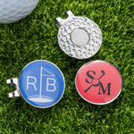 Personalized Golf-Themed Monogram Letter Pattern Golf Ball Stamp Hat Clip Set with Name and Date Golf Club Game Day Birthday Gift for Golf Lovers