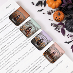 Personalized Cartoon Vampire Magnetic PU Leather Bookmark Clip with Name and Photo Halloween Gift for Book Lovers Bookworms
