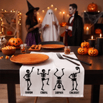 Personalized Halloween-Themed Skeleton Soft Waffle Tea Towel with Name Kitchen Decor Day of the Dead Halloween Gift for Family Friends