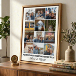 Personalized 4-20 Photos Canvas Print with Name Text Ship from USA Home Decor Wedding Anniversary Housewarming Gift for Couple Newlywed