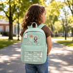 Personalized Birth Flower Cartoon Character Heart Butterfly Floral Backpack with Name Back to School Birthday Gift for Kids