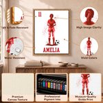 Personalised Soccer Splatter Silhouette Framed Canvas Print with Name Home Decor Ship from USA Birthday Gift for Soccer Players Boys Girls