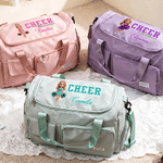 Grand sac de voyage personnalisé multicolore pour pom-pom girl, avec photo, prénom et bandoulière – Cadeau d'anniversaire ou pour un match, idéal pour les pom-pom girls