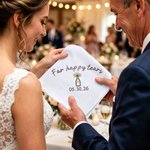 Op maat gemaakt voor ‘Happy Tears’ – Bruiloftszakdoek van 100% katoen met geborduurde initiaal en datum – Bruiloftscadeau voor de bruid en de ouders van de bruid