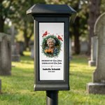 Personalisiertes Solar Grablicht mit Trauerspruch Blumenkranz & Foto | mit Namen & Datum | Garten | Friedhof | Erinnerung Geschenk für Hinterbliebene
