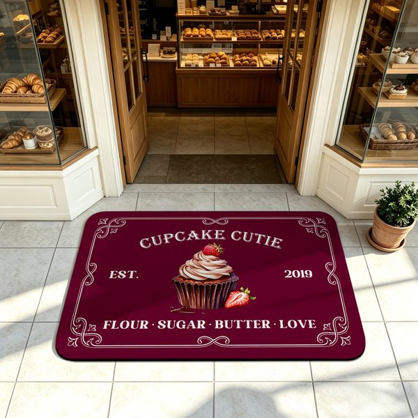 Personalized Creative Baking Element Design Doormat with Text  Kitchen Bakery Use Opening Housewarming Gift for Baker Baking Enthusiast