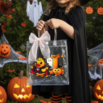 Personalised Halloween Yellow Duck Clear Gift Bag with Name Daily Use Halloween Party Gift for Kids