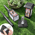 Personalized Waterproof Sugar Skull Pet Photo Solar Garden Light with Name Garden Use Memorial Day of the Dead Gift for Pet Owners Lovers