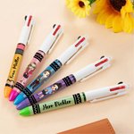 Personalisierte Wachsmalstift Cartoon Lehrer ID-Karte Ausweishülle aus PU Leder mit Namen Umhängeband Kugelschreiber Schulanfang Geschenk für Lehrer