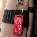 Personalised Identification Medical Alert Symbol ID Luggage Tag with Text Backpack Accessory Emergency Survival Birthday Gift for Autism Friend Family