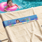 Personalised Cartoon Diving Character Sea Animal Coral Beach Chair Towel Strap with Name Beach Accessories Pool Party Birthday Gift for Diving Lovers