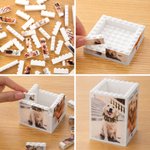DIY Building Blocks Pencil Holder, Custom Photo & Text Desktop Organiser, Easy Assembly Brick Decor, Father's Day Birthday Gift for Family Couple