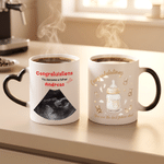 Personalised Pregnancy Announcement Heat-Activated Ceramic Mug with Photo and Name Baby Announcement Gift for Expectant Mothers New Parents