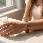 Personligt anpassat, justerbart ”Star of Life”-armband för medicinsk larmfunktion med ID-namnskylt och text – vardags- och resebruk, medicinsk present till patienter och barn