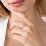 Personalized Heart Birthstone Adjustable Open Ring with Initial Dainty Jewelry Birthday Anniversary Gift for Women Girls