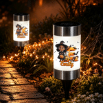 Personalized Halloween Cartoon Character Solar Garden Light with Name and Initial Garden Decoration Halloween Party Gift for Family Friend