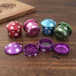 Personalised Mushroom Metal Herb Grinder with Name Mesh Sieve and Mini Scraper Daily Use Birthday Gift for Men Women