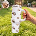 Personalized Cute 1-8 Face Photos 20 oz 40 oz Tumbler with Text and Straw Travel Accessories Birthday Gift for Family Friends
