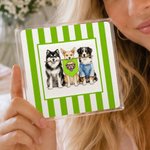 Personalised Multi-Colour Pet Flag Square Acrylic Plaque Desktop Decor Back to School Anniversary Gift for College Students Pet Lovers