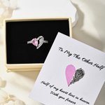 Personalised Half Heart Half Wing Birthstone Sterling Silver Ring with Engraved Text Dainty Jewellery Loss Memorial Sympathy Gift for Women