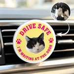 Clip acrílico personalizado para la rejilla de ventilación del coche, con una divertida foto multicolor de la cara de una mascota; bonita decoración para el coche, de uso diario; regalo de cumpleaños 