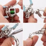 Personalised Mini Rotatable Fishing Reel Pendant Ring Necklace with Detachable Letter and Fish Charm Birthday Gift for Husband Dad Fishing Lover