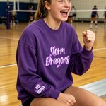 Personalized Puff Embossed Glitter Sports Mascot Sweatshirt with Team Name and Text Daily Wear Back to School Game Day Gift for Teammate Athlete