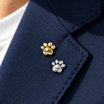 Personalised 3D Bubble Paw Print Brooch Pin with Engraved Pet Name Decorative Accessories Birthday Memorable Gift for Pet Dog Cat Lover
