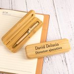Conjunto de bolígrafo y estuche personalizado con nombre grabado