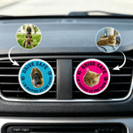 Clip acrílico personalizado para la rejilla de ventilación del coche, con una divertida foto multicolor de la cara de una mascota; bonita decoración para el coche, de uso diario; regalo de cumpleaños 