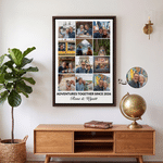 Personalized 4-20 Photos Canvas Print with Name Text Ship from USA Home Decor Wedding Anniversary Housewarming Gift for Couple Newlywed
