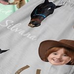 Personalised Horseshoe Paw Print Carrot Funny Face Photo Soft Pyjama Bottoms with Name Daily Wear Birthday Gift for Family Pet Owners
