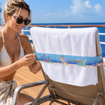Personalised Cartoon Diving Character Sea Animal Coral Beach Chair Towel Strap with Name Beach Accessories Pool Party Birthday Gift for Diving Lovers