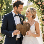 Personalized Heart Shape Name & Date Design Charcuterie Cheese Board with Knife Wedding Party Housewarming Gift for Newlyweds Family