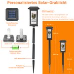 Personalisiertes Solar Grablicht mit Trauerspruch Blumenkranz & Foto | mit Namen & Datum | Garten | Friedhof | Erinnerung Geschenk für Hinterbliebene