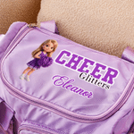 Grand sac de voyage personnalisé multicolore pour pom-pom girl, avec photo, prénom et bandoulière – Cadeau d'anniversaire ou pour un match, idéal pour les pom-pom girls