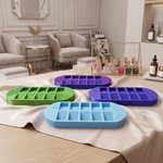 Personalized Multicolour 10-Groove Oval Nail Organizer Tray with Text Desk Decor Anniversary Birthday Gift for Women and Manicurists