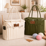 Personalized Yarn Pattern Large Capacity Canvas Storage Bag with Name Daily Use Sewing Birthday Gift for Crafters Knitters