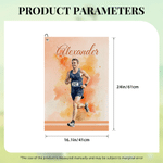 Personalized Watercolour Marathon Themed Quick Dry Sports Towel with Photo Name and Lanyard Marathon Race Day Birthday Gift for Marathon Runners