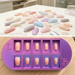 Personalized Multicolour 10-Groove Oval Nail Organizer Tray with Text Desk Decor Anniversary Birthday Gift for Women and Manicurists