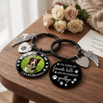 Personalized Angel Wing Paw Heart Pet Photo Keychain with Text Pet Loss Sympathy Memorial Gift for Pet Owner