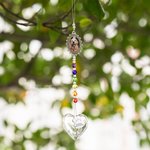 Personalizado You Left Paw Print on My Heart Atrapasol con forma de corazón y pata Rainbow Bridge Pet Loss Gift