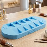 Personalized Multicolour 10-Groove Oval Nail Organizer Tray with Text Desk Decor Anniversary Birthday Gift for Women and Manicurists