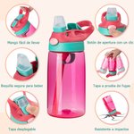 Botella de agua infantil personalizada con personaje desde foto nombre y pajita de 475 ml regalo de cumpleaños vuelta al cole para niños y chicos