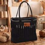 Personalized Yarn Pattern Large Capacity Canvas Storage Bag with Name Daily Use Sewing Birthday Gift for Crafters Knitters