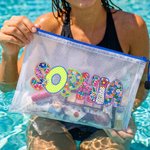 Personalized Artistic Name Waterproof Sandproof Beach Bag Pool Bag Summer Vacation Party Gift for Women